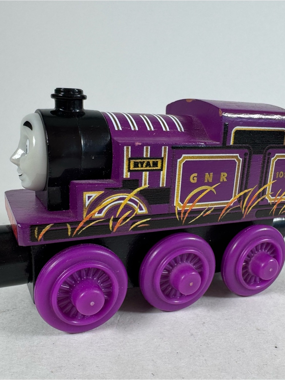 Thomas And Friends Dynamite Ryan Train Car Purple Black Wooden Plastic 3" GGH26